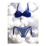 TooHot Kadın Saks Mavi Straplez İp Bağlı Bikini Takımı