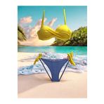 TooHot Kadın Sarı Straplez İp Bağlı Bikini Takımı