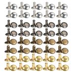 tooloflife Gra 10 * 8 mm/0,39 * 0,31 inç, 10'lu Paket, Deri Perçin Seti, Deri El Sanatları, Giysiler, Ayakkabılar, Ceketler için İçi Boş Zımbalı, Delgeç Aleti ve Kauçuk Çekiçli Çok Renkli Çift Kapaklı Perçinler