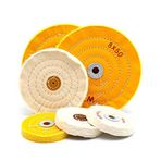 tooloflife Sarı 3 "75mm Büyük Delik Spiral Dikişli Temizleme Parlatma Parlatma Tekerleği Metal Alüminyum, Paslanmaz Çelik, Krom, Takı, Ahşap, Plastik, Seramik, Cam, vb için Tezgah Öğütücü için Pamuk