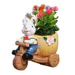 Toolvvik Easter Bunny Cartoon Planter Flower Pot for Succulents Multi-Purpose Craft Decoration for Shelf B