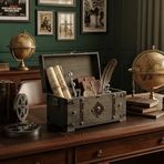 Toonan 772 Vintage Sandık Dekoratif Saklama Kutusu Retro Ofis Antika Tarz Organizer Hazine Sandığı