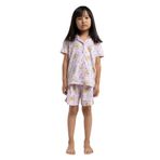 TOONTOY 14100 Kız Çocuk Komple Baskılı Şortlu Pijama Takım 14100, Pembe, 3-4 Yaş