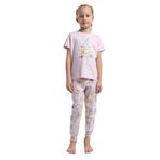 TOONTOY 14102 Kız Çocuk Komple Baskılı Pijama Takım 14102, Pembe, 3-4 Yaş