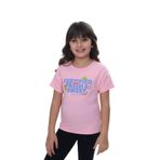 Toontoy 24976 Kız Çocuk Bisiklet Yaka Düşük Omuz Kısa Kollu Baskılı Tişört