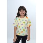Toontoy 24980 Kız Çocuk Bisiklet Yaka Kısa Kollu Baskılı Tişört