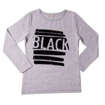 Toontoy Black Flok Nakışlı Kız Çocuk Sweatshirt