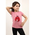 Toontoy Club Kız Bebek Baskılı Tişört - 3 Yaş - Gül Kurusu
