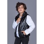TOONTOY Çocuk Kapşonlu Parlak Yelek 6 Yaş, 6 Yaş, Kapşonlu Parlak Yelek, Siyah, Erkek