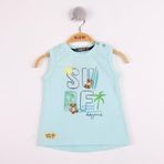 Toontoy Erkek Bebek Surf Baskılı Atlet Açık Mint Yeşili 6 AY