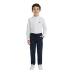 Toontoy Erkek Çocuk 2li Takım Hakim Yaka Düğmeli Uzun Kollu Gömlek - Beli Bağlamalı Normal Paça Pantolon 14259
