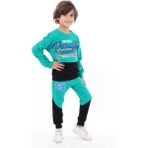 Toontoy Erkek Çocuk 69 Baskılı İçi Pamuklu Eşofman Takım - 5 Yaş - Yeşil