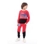 Toontoy Erkek Çocuk 69 Baskılı İçi Pamuklu Eşofman Takım - 8 Yaş - Kırmızı