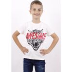 Toontoy Erkek Çocuk Awesome Pul Nakışlı T-Shirt - 12 Yaş - Ekru