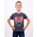 Toontoy Erkek Çocuk Awesome Pul Nakışlı T-Shirt Antrasit Melanj 12 YAŞ