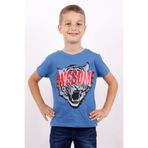 Toontoy Erkek Çocuk Awesome Pul Nakışlı T-Shirt İndigo 6 YAŞ