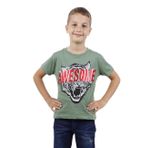 Toontoy Erkek Çocuk Awesome Pul Nakışlı T-Shirt Yeşil 10 YAŞ