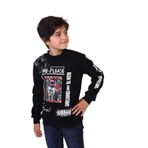 Toontoy Erkek Çocuk Balıkçı Yaka İçi Pamuklu Sweatshirt Siyah 4 YAŞ