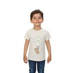 Toontoy Erkek Çocuk Balonlu Ayı Baskılı Tişört Ekru 3 YAŞ
