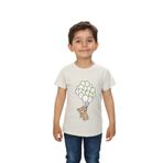 Toontoy Erkek Çocuk Balonlu Ayı Baskılı Tişört Ekru 4 YAŞ