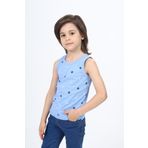 Toontoy Erkek Çocuk Baskılı Atlet Mavi 3 YAŞ