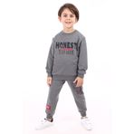 Toontoy Erkek Çocuk Baskılı Eşofman Takım Antrasit Melanj 8 YAŞ