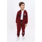 Toontoy Erkek Çocuk Baskılı Eşofman Takım Bordo 3 YAŞ