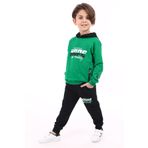 Toontoy Erkek Çocuk Baskılı Eşofman Takım Çimen Yeşili 7 YAŞ