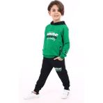 Toontoy Erkek Çocuk Baskılı Eşofman Takım Çimen Yeşili 8 YAŞ
