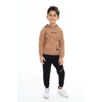 Toontoy Erkek Çocuk Baskılı Eşofman Takım Kahverengi 2 YAŞ