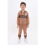 Toontoy Erkek Çocuk Baskılı Eşofman Takım Kahverengi 4 YAŞ