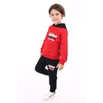 Toontoy Erkek Çocuk Baskılı Eşofman Takım Kırmızı 8 YAŞ