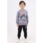 Toontoy Erkek Çocuk Baskılı Eşofman Takım Koyu Gri 4 YAŞ
