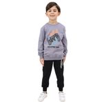 Toontoy Erkek Çocuk Baskılı Eşofman Takım Koyu Gri 5 YAŞ
