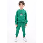 Toontoy Erkek Çocuk Baskılı Eşofman Takım Koyu Yeşil 5 YAŞ