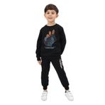 Toontoy Erkek Çocuk Baskılı Eşofman Takım Siyah 4 YAŞ