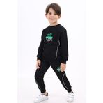 Toontoy Erkek Çocuk Baskılı Eşofman Takım Siyah 7 YAŞ