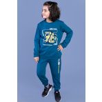 Toontoy Erkek Çocuk Baskılı Eşofman Takımı Petrol Mavi 12-13 YAŞ