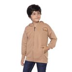 Toontoy Erkek Çocuk Baskılı Kapşonlu Hırka Kahverengi 6-7 YAŞ