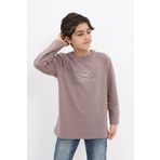 Toontoy Erkek Çocuk Baskılı Sweatshirt Acı Kahve 12 YAŞ