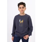 Toontoy Erkek Çocuk Baskılı Sweatshirt Füme 8-9 YAŞ