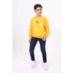 Toontoy Erkek Çocuk Baskılı Sweatshirt Hardal 10-11 YAŞ