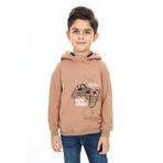 Toontoy Erkek Çocuk Baskılı Sweatshirt Kahverengi 6 YAŞ