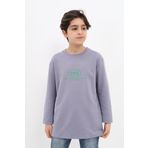 Toontoy Erkek Çocuk Baskılı Sweatshirt Koyu Gri 12 YAŞ