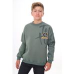 Toontoy Erkek Çocuk Baskılı Sweatshirt Yeşil 10-11 YAŞ