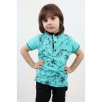 Toontoy Erkek Çocuk Baskılı Tişört - 1 Yaş - Su Yeşili