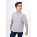 Toontoy Erkek Çocuk Baskılı Tişört Gri Melanj 10-11 YAŞ