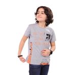 Toontoy Erkek Çocuk Baskılı Tişört Gri Melanj 12 YAŞ