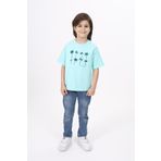 Toontoy Erkek Çocuk Baskılı Tişört Su Yeşili 5 YAŞ