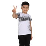 Toontoy Erkek Çocuk Black Baskılı T-Shirt - 6 Yaş - Beyaz